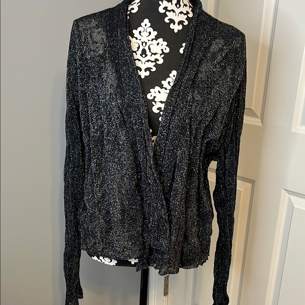 Eileen Fisher Silver and Black Blazer